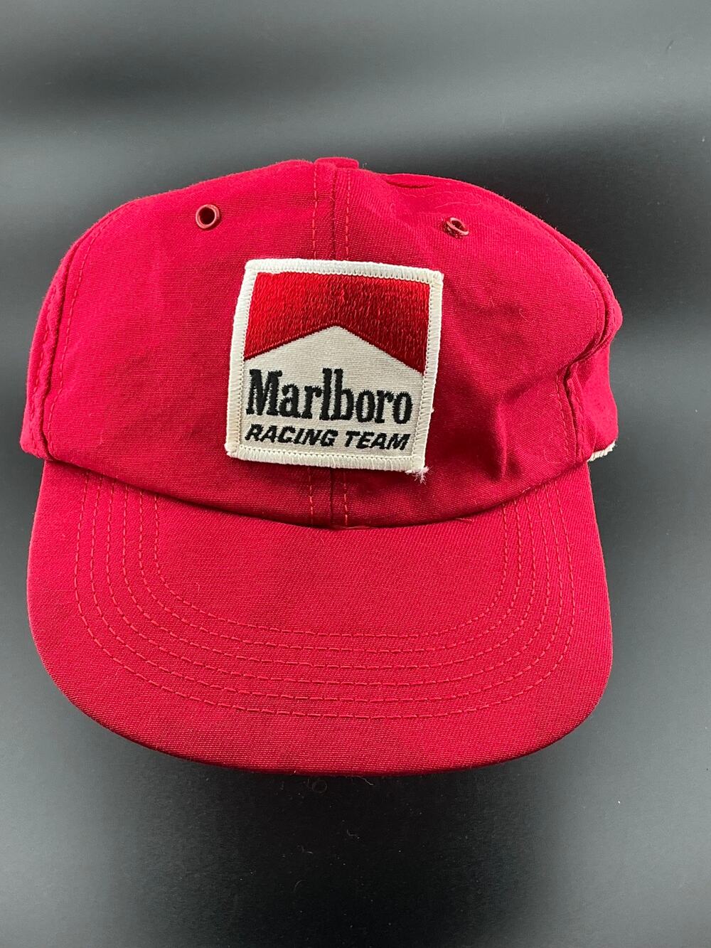 Vintage Marlboro Racing Team Patch Snapback Hat Made in USA Red Cap